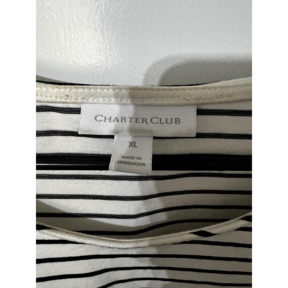Charter Club Striped Top XL Long Sleeve Bell Sleeve Boat Neck Casual - Picture 1 of 5
